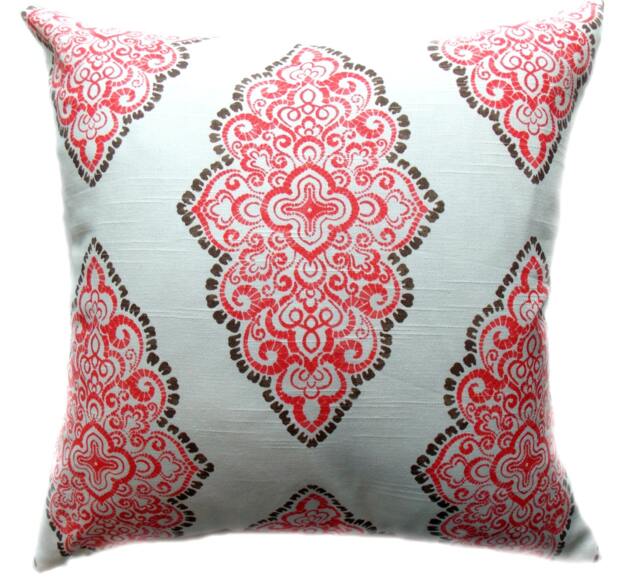 Pillows Cover Custom - Coral Salmon Brown Chocolate White All Sizes 18x18, 16x16 Throw Accent Toss Modern Abstract Print - image 1