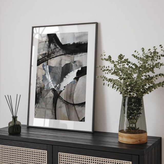 Bulgaria Map - Black & Grey Abstract Painting Of Wall Art Print Traval Poster - image 1