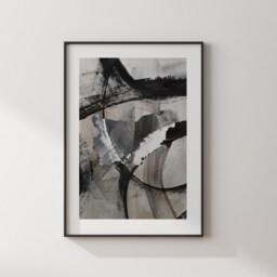 Bulgaria Map - Black & Grey Abstract Painting Of Wall Art Print Traval Poster - thumbnail 3