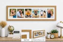 Multi Photo Picture Frame Black Veneer Collage, Holds Six 4x6 Photos