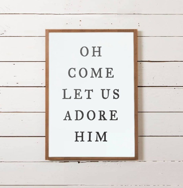 Oh Come Let Us Adore Him Christmas Wall Sign, Farmhouse Christmas, Modern Decor, Wood Signs
