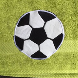 Embroidered Soccer Ball Towel, Personalized Sports Bath Decor - thumbnail 2