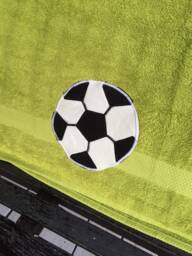 Embroidered Soccer Ball Towel, Personalized Sports Bath Decor - thumbnail 1
