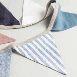 Linen Bunting Banner - Nursery Wall Hanging Baby Room Flag Garland Gender Neutral Kids Birthday Or Shower Decoration - thumbnail 2