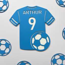 Wooden Football Shirt Wall Art - Decor Theme Bedroom Soccer Decals - thumbnail 1