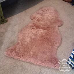 Eco Tanned Sheepskin Rug, Rosa Pale Pink Australian Quality - thumbnail 1