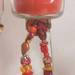 Cooler Bottle Candle Holder & - Topsy Turvy With Polymer Clay & Beads - thumbnail 2