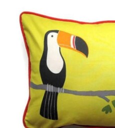 Terry Toucan Lumbar Pillow Cover Yellow, Red, Black, 12x20 - thumbnail 2