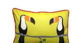Terry Toucan Lumbar Pillow Cover Yellow, Red, Black, 12x20 - thumbnail 3