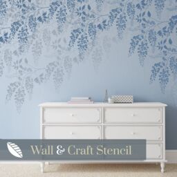 Wisteria Wall Stencil, A Large Stencil For Painting Walls. A Floral To Create Wisteria Wallpaper. Laburnum W210 - thumbnail 1