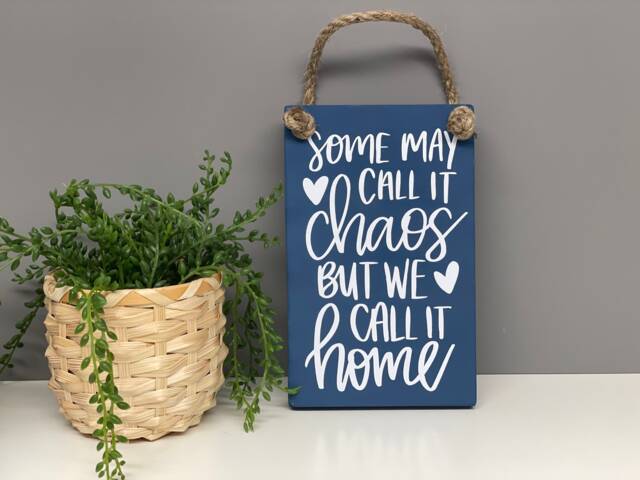 Family Home Wooden Sign - Chaos Family Wall Humour Decor - image 1