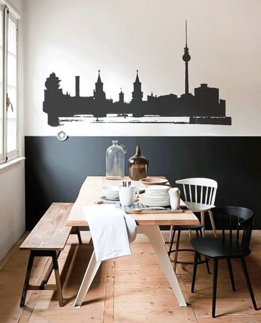 Wall Decal Berlin Skyline Tv Tower & Oberbaumbr??cke, Berlin Art Decal, Urban Interior & Home Decor - image 1