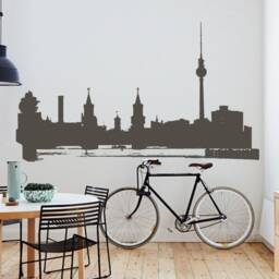 Wall Decal Berlin Skyline Tv Tower & Oberbaumbr??cke, Berlin Art Decal, Urban Interior & Home Decor - thumbnail 2