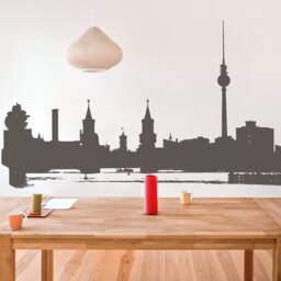 Wall Decal Berlin Skyline Tv Tower & Oberbaumbr??cke, Berlin Art Decal, Urban Interior & Home Decor - thumbnail 3