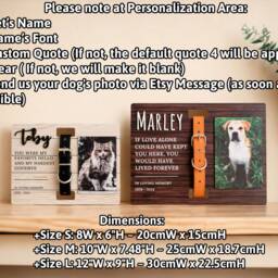 Pet Collar Holder, Dog Memorials, Sympathy, Personalized Gift, Memorial Sign, Photo Frame, Gift For Loss R05 - thumbnail 2