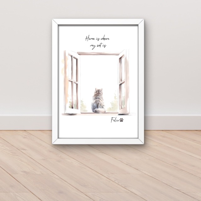 Cat Gifts, & Owner Lovers Gift, Personalised Mum Pet Prints, Portrait, Custom Print - image 1