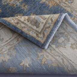 3x5 Blue Oushak Area Rug - Afghan Hand Knotted Natural Dyes Soft Wool Turkish Zeigler Oriental Bedroom Kitchen - thumbnail 4