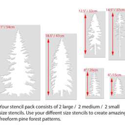 Mountain Pine Forest Wall Stencil Reusable Mural Decor - thumbnail 3