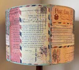 Vintage Letters Lampshade French Shabby Chic Airmail , Fatta Da Mamma