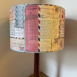 Vintage Letters Lampshade French Shabby Chic Airmail , Fatta Da Mamma - thumbnail 4