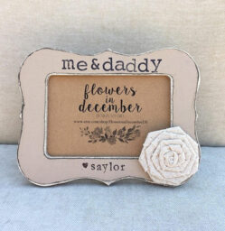 Personalized First Father's Day Picture Frame Hand Stamped Gift