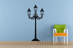 City Town Street Park Lamp Post Old Antique Vintage Window Or Wall Car Vinyl Peal & Stick Removable Sticker Decal L1466 - thumbnail 1