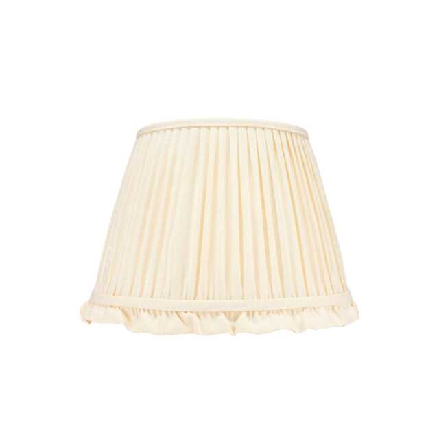 Pleated Linen Lampshade in Cream With Frill - image 1