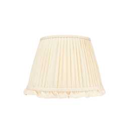 Pleated Linen Lampshade in Cream With Frill - thumbnail 1