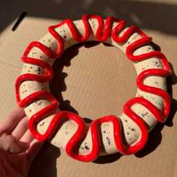 Handmade Ceramic Wall Mirror, Funky Small Round Vanity Coastal Decor, Dorm Mirror - thumbnail 2