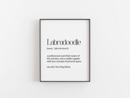 Labradoodle Definition Print - Funny Dog Wall Art Personalised Pet Gift Custom Lover Present Christmas Decor - thumbnail 1