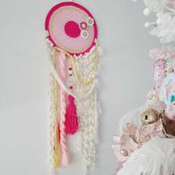 Boho Chic Doily Dreamcatcher For Girls Nursery Wall Decor - thumbnail 2