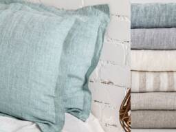 Flanged Linen Pillow Sham Covers, Set Of 2 Oxford Pillowcases, Slip Bed Throws, Queen King Pillows, Organic Bedding - thumbnail 1