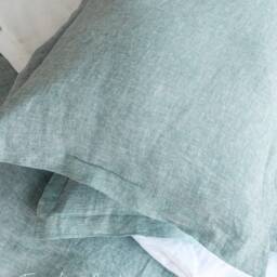 Flanged Linen Pillow Sham Covers, Set Of 2 Oxford Pillowcases, Slip Bed Throws, Queen King Pillows, Organic Bedding - thumbnail 3