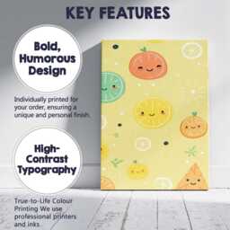 Cute Smiling Citrus Fruit Repeat Pattern Canvas Wall Art Print Decor Picture Ready To Hang - thumbnail 2