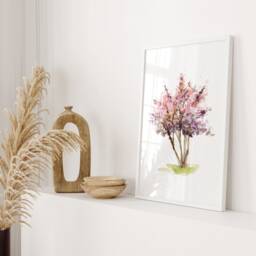 Pink Blossom Tree Watercolor Painting Art Print - thumbnail 2