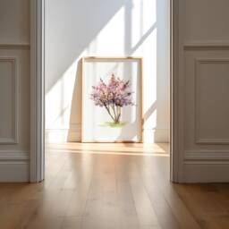 Pink Blossom Tree Watercolor Painting Art Print - thumbnail 1