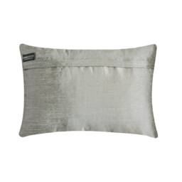 Decorative Oblong/Lumbar Rectangle Pillow Covers Accent Couch Bed 12x16 Silver Silk Pillows Ribbon Embroidered - Spirit - thumbnail 3