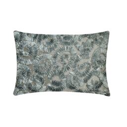 Decorative Oblong/Lumbar Rectangle Pillow Covers Accent Couch Bed 12x16 Silver Silk Pillows Ribbon Embroidered - Spirit - thumbnail 1