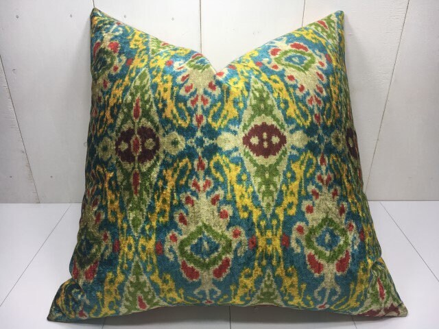 Velvet Pillow Cover, Silk Pillows, 24x24, Handwoven, Cushion, Decorative Pilow, Modern Cover, Accent Pillows, Home Decor, Home Living - image 1
