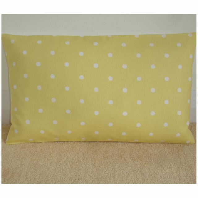 Pillow Cover Rectangle Oblong Lumbar Rectangular Cushion Case Sham Yellow Pillowcase Polka Dots 12x16 Bolster White Spots Spot Polkadot