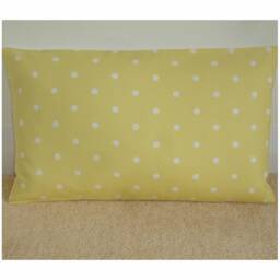 Pillow Cover Rectangle Oblong Lumbar Rectangular Cushion Case Sham Yellow Pillowcase Polka Dots 12x16 Bolster White Spots Spot Polkadot