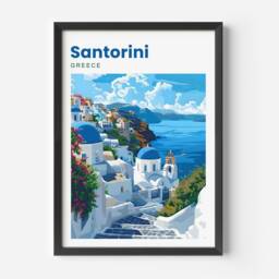Santorini Travel Print - Poster View Wall Art Greece - thumbnail 2