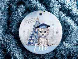 Personalised Kids Christmas Decoration - Granddaughter Gift Custom Bauble For Girls Stocking Filler Eve Box - thumbnail 1