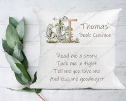 Personalised Cushion, Pocket Child Pillow, Book Holder, Pillow For Child, Sleep Aid, Dinosaur Gift - thumbnail 1