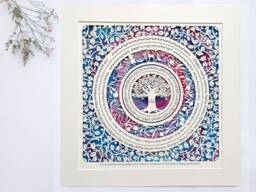 Personalized Family Tree Papercut, Jewish Wall Art, Gift For Grandparents - thumbnail 1