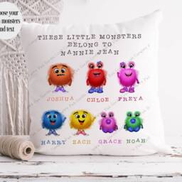 Little Monster Cushion, Mummy Gift, Mummy's Monsters, Daddy's These Monsters Belong To, Grandma Grandad Gift - thumbnail 2