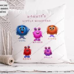 Little Monster Cushion, Mummy Gift, Mummy's Monsters, Daddy's These Monsters Belong To, Grandma Grandad Gift - thumbnail 3