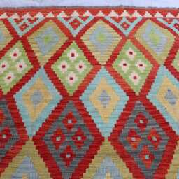 5x7 Chubi Kilim Flatweave Rug, Turkmen Oriental Rug, New Tribal Afghan Maimana Vintage Rug For Bedroom, Livingroom - thumbnail 3