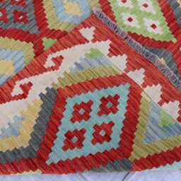 5x7 Chubi Kilim Flatweave Rug, Turkmen Oriental Rug, New Tribal Afghan Maimana Vintage Rug For Bedroom, Livingroom - thumbnail 4
