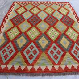 5x7 Chubi Kilim Flatweave Rug, Turkmen Oriental Rug, New Tribal Afghan Maimana Vintage Rug For Bedroom, Livingroom - thumbnail 2